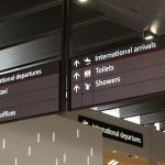 Flights information board .